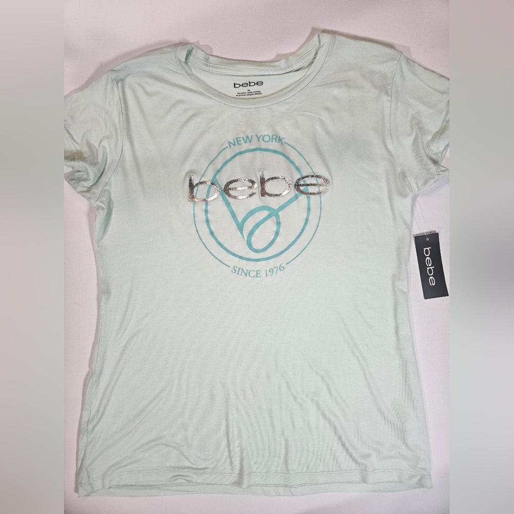 NWT Bebe Y2K T-shirt Womens XL Mint‎ Green